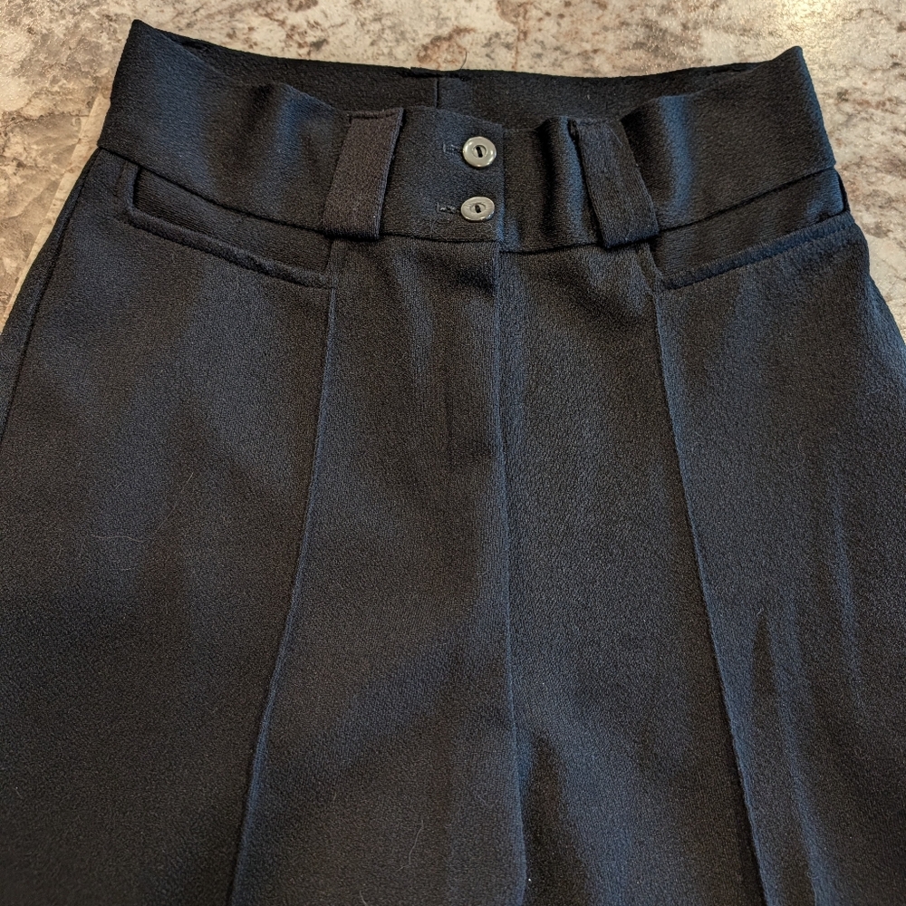 vintage HIGH WAIST WIDE LEG PANTS black trousers XS - Picture 3 of 6